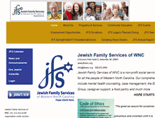 Tablet Screenshot of jfswnc.org